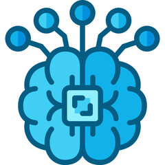 circuit brain two tone icon