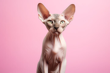 Cute Sphynx in nature, national geography, Wide life animals. AI Generated.