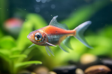 Cute Tetra in nature, national geography, Wide life animals. AI Generated.