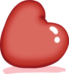 red heart with bubbles