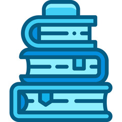 book stack two tone icon