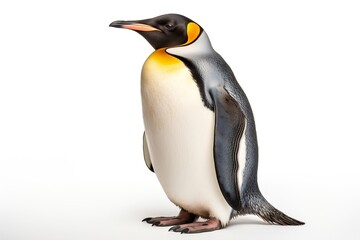 A penguin standing alone on a white background, Generative Ai
