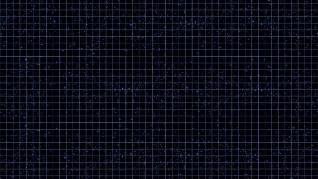 Abstract blue technology background with dots and grid lines motion design. Seamless loop animation