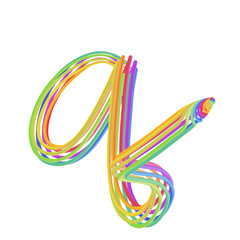 q alphabet letter , illustration hand drawing 3D