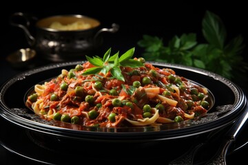 A artwork featuring a visually stunning legume-based dish, beautifully plated and garnished, showcasing the artistic side of legume cuisine in