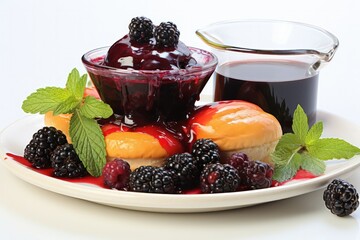 A artwork featuring a market stand filled with jars of artisanal jams, showcasing a variety of flavors, from tangy citrus to luscious berry, capturing the essence of homemade goodness in