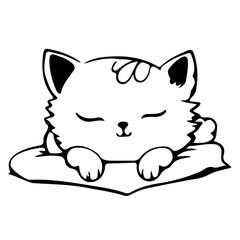 Cat, International Cat Day, Cat Day, outline,vector, illustration