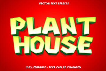 plant house editable cartoon text effect 