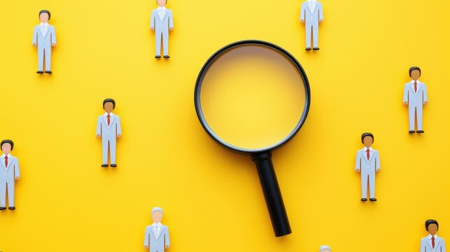 magnifying Glass Searching for a New Job or Employee, We Are Hiring, Job Vancancy Concept. Generative Ai