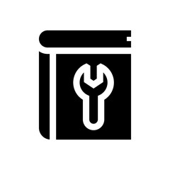 handbook glyph icon - obrazy, fototapety, plakaty