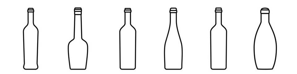 Wine bottle icon vector set. Wine illustration sign collection. bottle symbol or logo.