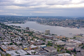 Aerial view of city of Seattle - Seattle, WA - USA