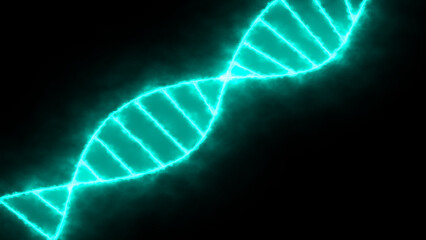 DNA strand. Human Cell Biology Molecular Structure Diagram of DNA Strands. Neon DNA strand.