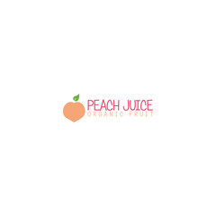 Peach juice Logo template isolated on white background