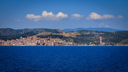 View form Lesbos or Lesvos - a Greek island located in the northeastern Aegean Sea