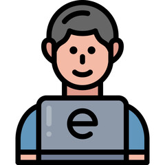 male student filled outline icon