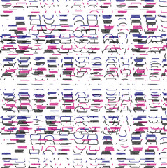 Colored horizontal pieces form a chaotic pattern.