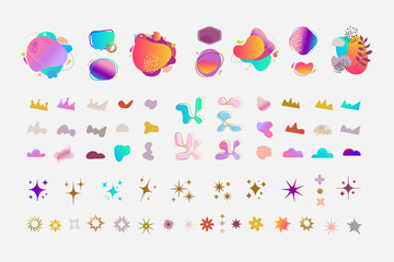 trend elements star dice in retro style