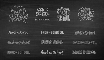 Back to school calligraphy writing on black chalkboard