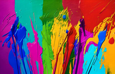 Abstract brush strokes assorted colors art ,Generative AI