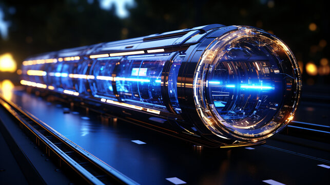 futuristic supercomputer technology concept, particle accelerator, generative ai