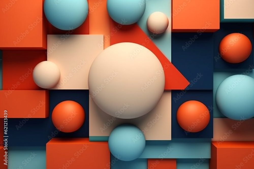 Aufkleber A minimalist geometric pattern with clean lines and vibrant colors, creating a visually striking and modern design.  Generative AI technology.