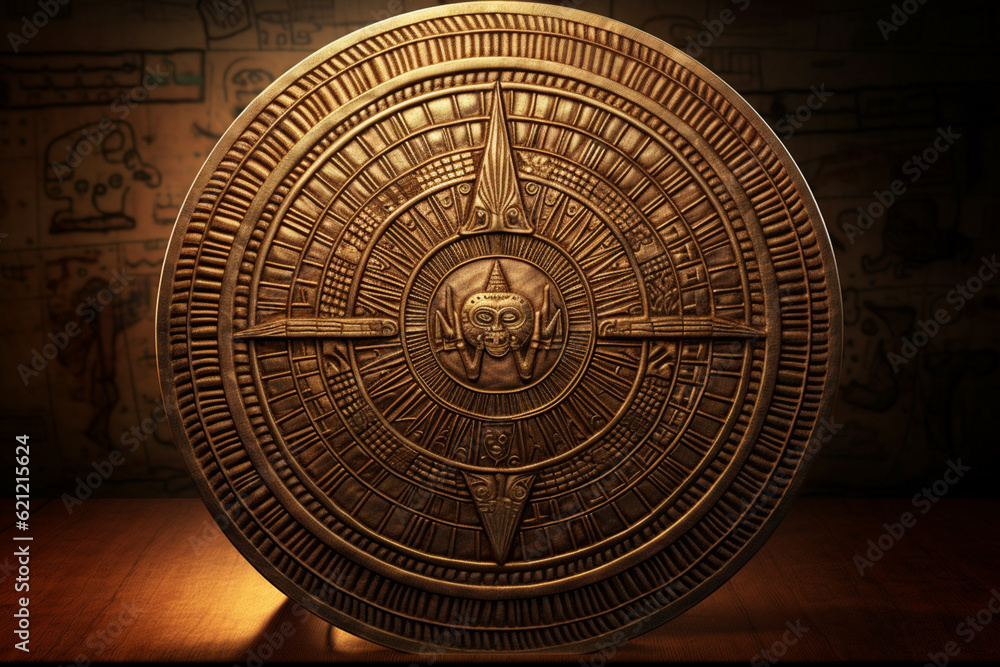 Poster an image showcasing an abstract representation of the sumerian sun disc, with radiating lines and wa