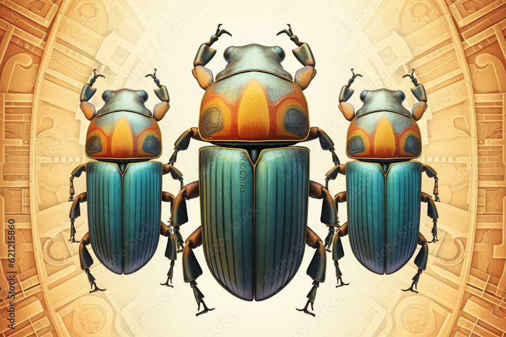 Aufkleber an image showcasing abstract representations of scarabs, beetles revered in ancient egyptian culture