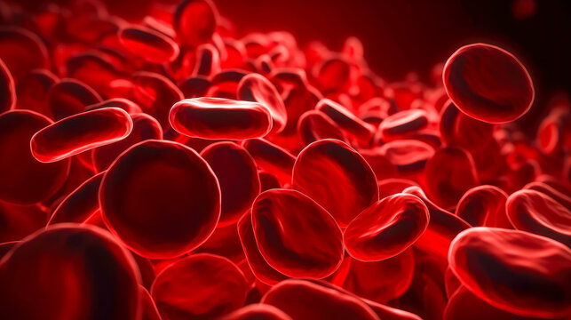 microscopic view of red blood cells present in blood to deliver oxygen to the tissues in the body