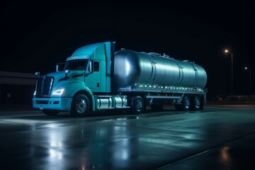 Naklejka na ściany i meble Truck hydrogen fuel cargo. Generate Ai