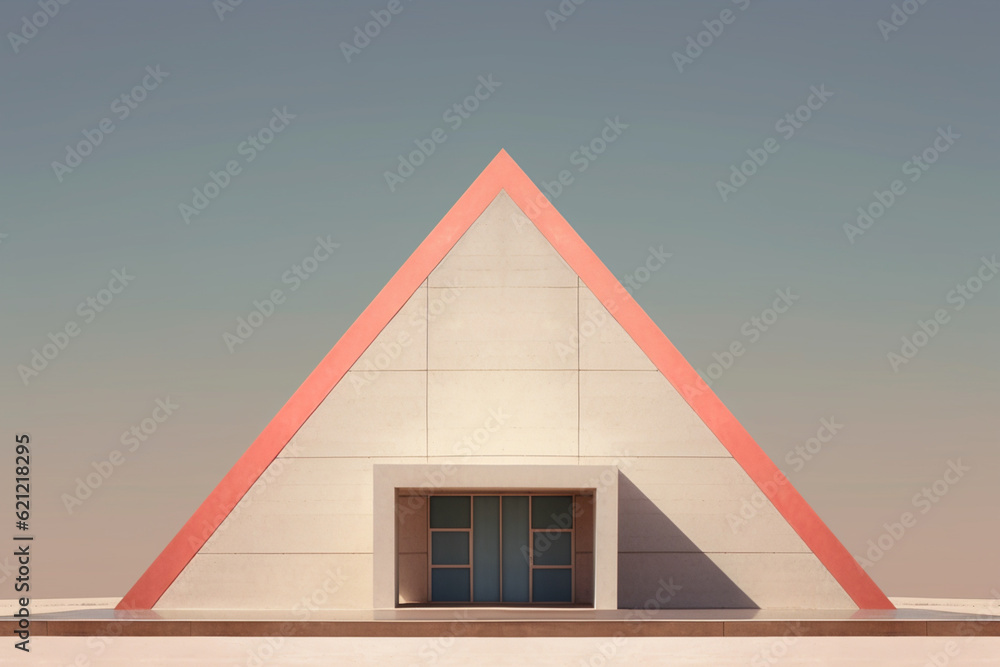 Poster minimalist abstract interpretations of the pyramids of giza, focusing on clean lines, simple forms, 