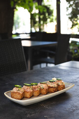 Nice serving of sushi. Asian food. Food photography