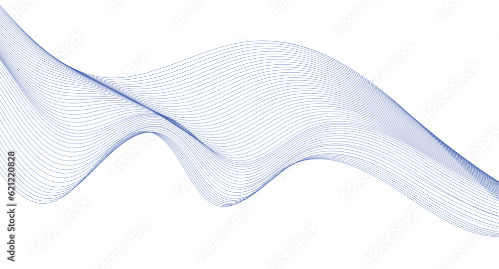 Poster abstract blue wave background. blue minimal round lines abstract background. thin line wavy abstract
