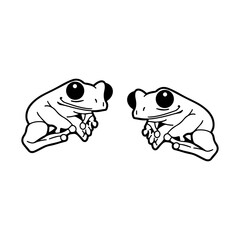 vector illustration of two twin frogs