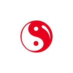 red yin yang symbol vector illustration