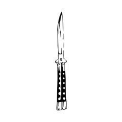 folding knife concept silhouette vector illustration