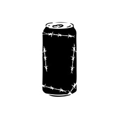 vector illustration of black can drink concept