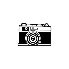 vector illustration of black camera