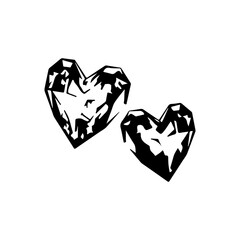 vector illustration of two heart silhouettes