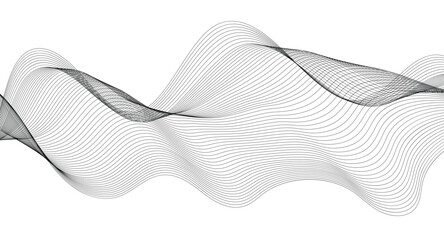 Fototapeta futuristic Line stripe pattern on white Wavy background. abstract modern background futuristic graphic energy sound waves technology concept design obraz