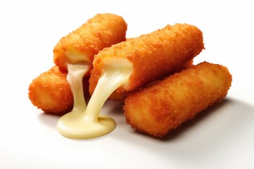 Mozzarella sticks with melting cheese 