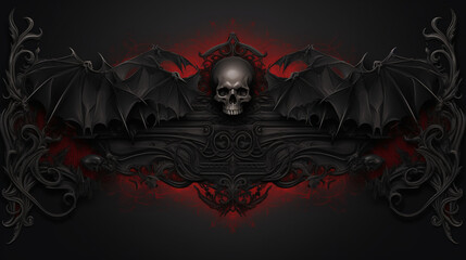 Dark gothic, halloween style, banner, background. Copy space. Generative AI