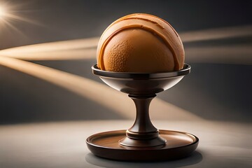 chocolate ice cream on a table generating by AI technology