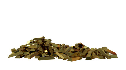 3d render of pile of gold bars