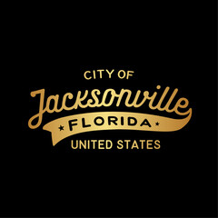 Jacksonville, Florida, USA lettering design. Jacksonville typography design. Vector and illustration.