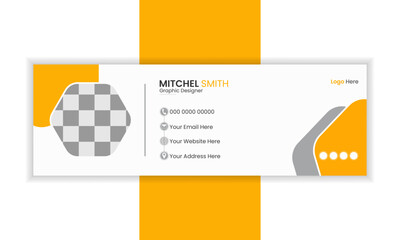 Modern Email Signature template with an author photo place minimalist layout