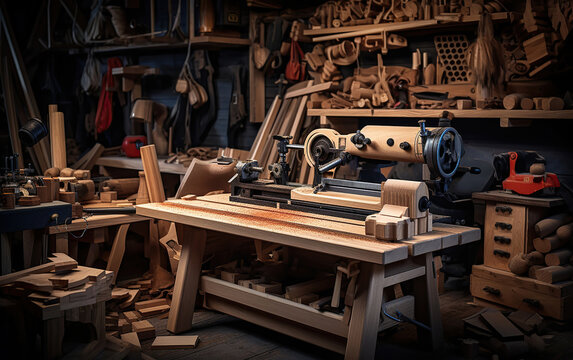 Woodworking Wonderland, Crafting with Precision and Passion. Generative Ai