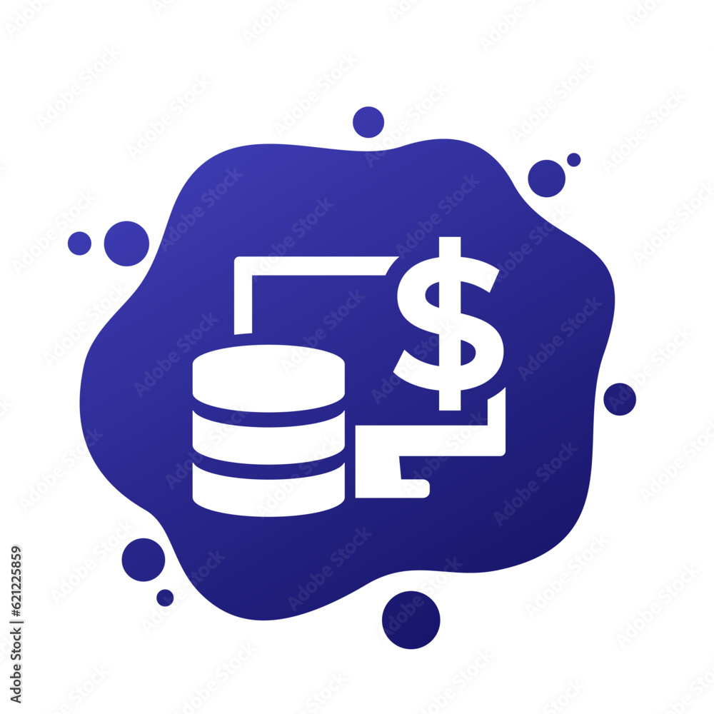 Poster data storage costs vector icon for web
