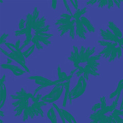 Fototapeta na wymiar Green Abstract Floral Seamless Pattern Design