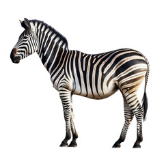 Obraz premium zebra isolated on transparent background cutout